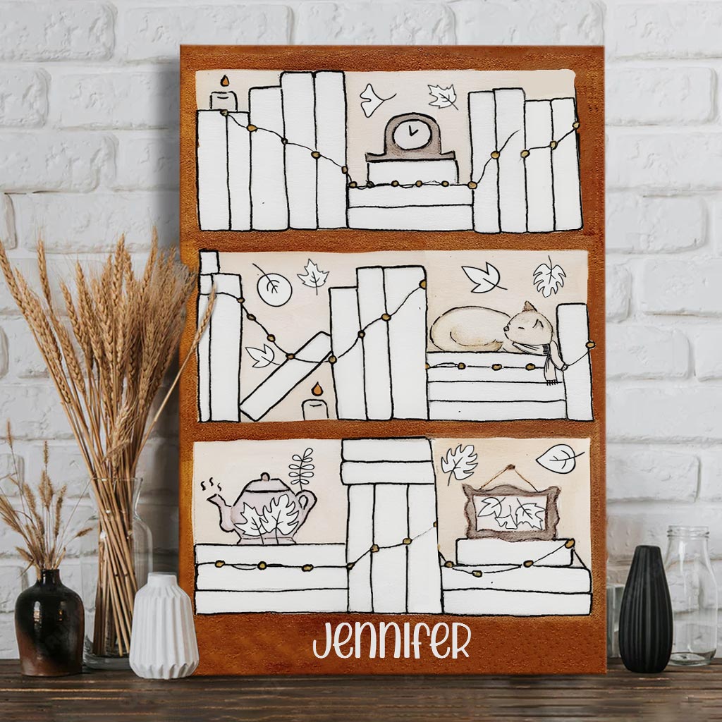 Lesetracker für die vier Jahreszeiten – Personalisierte Buchleinwand und Poster
