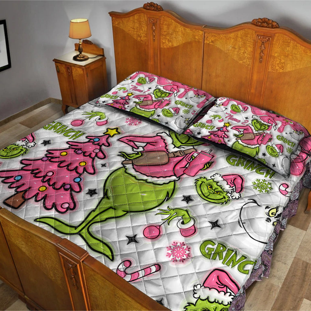 Merry Grinchmas - Personalized Stole Christmas Quilt Set