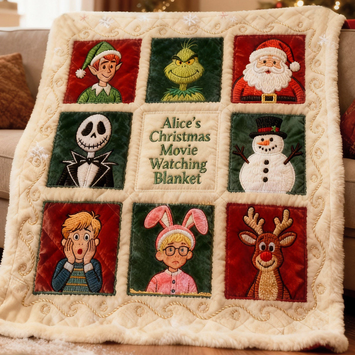 Christmas Movie Watching Blanket - Personalized Blanket