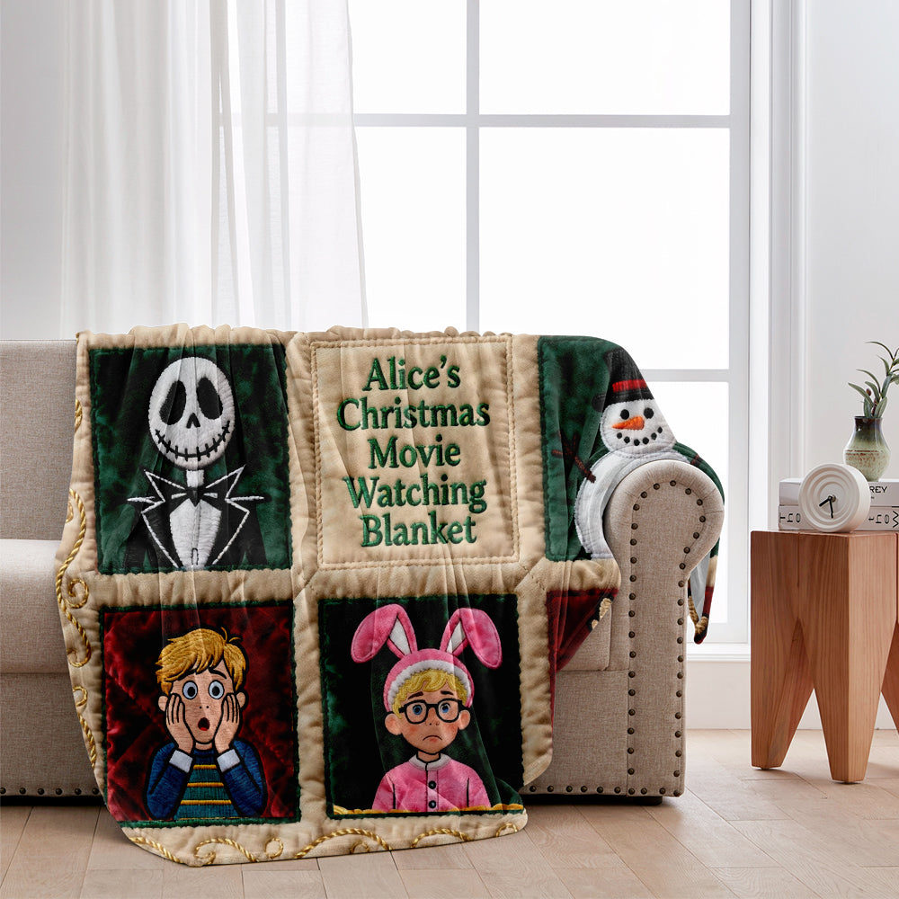 Christmas Movie Watching Blanket - Personalized Blanket