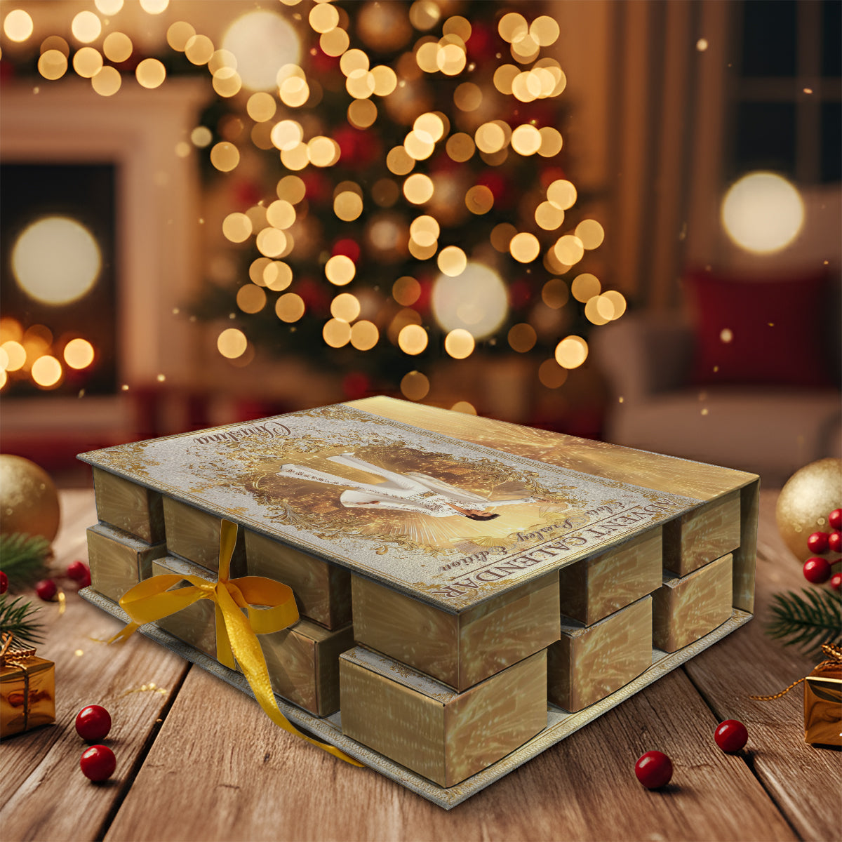 Der König des Rock 'n' Roll – Personalisierter, gefalteter Adventskalender mit Ornamenten