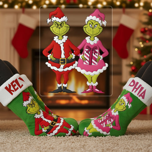 Green Monster - Personalisierte Weihnachtssocken mit Stola