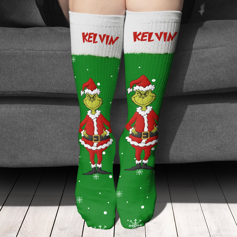 Green Monster - Personalisierte Weihnachtssocken mit Stola
