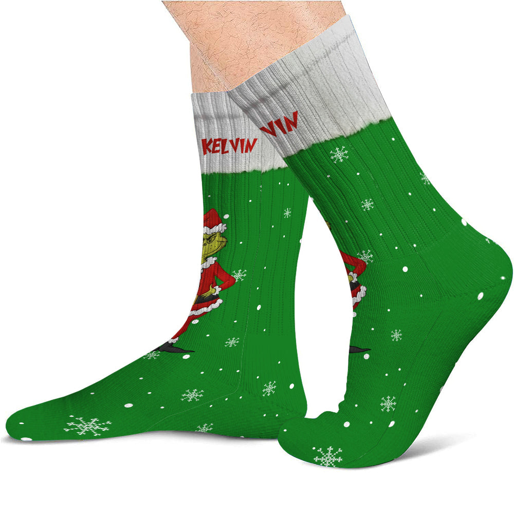 Green Monster - Personalisierte Weihnachtssocken mit Stola