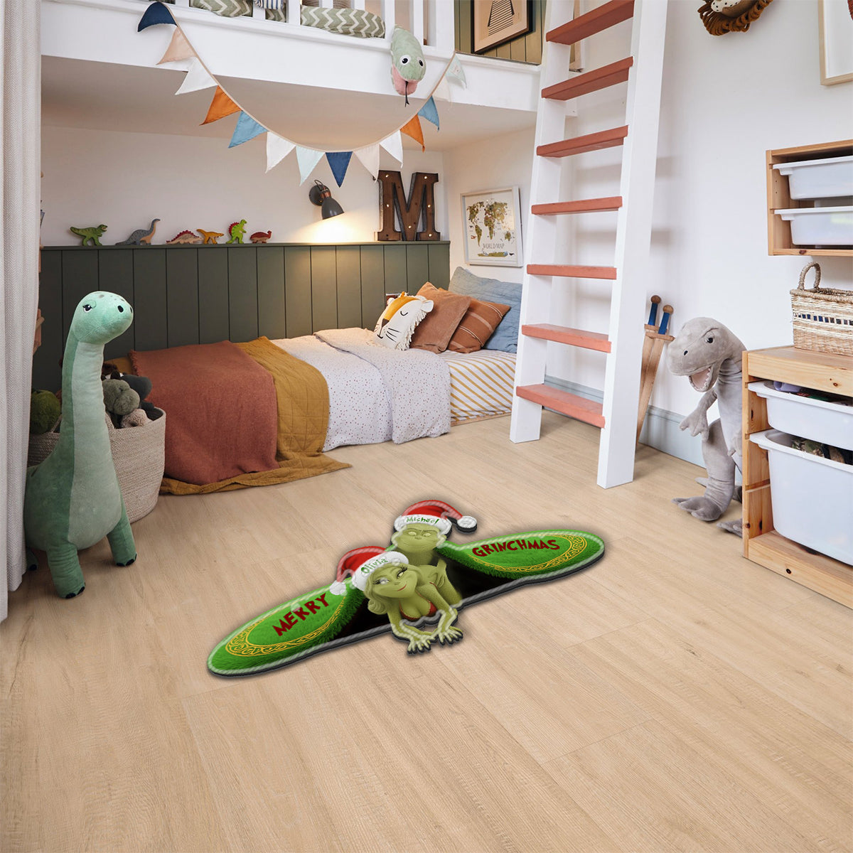 Cadeau de Noël amusant pour couple - Étole de Noël personnalisée, tapis tufté antidérapant