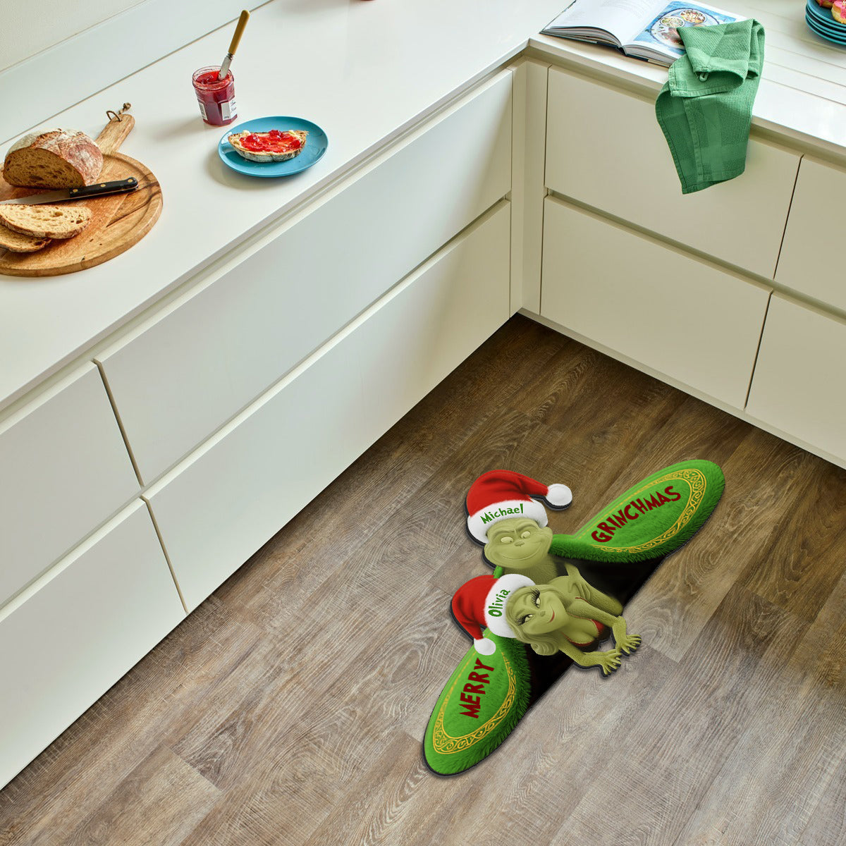 Cadeau de Noël amusant pour couple - Étole de Noël personnalisée, tapis tufté antidérapant