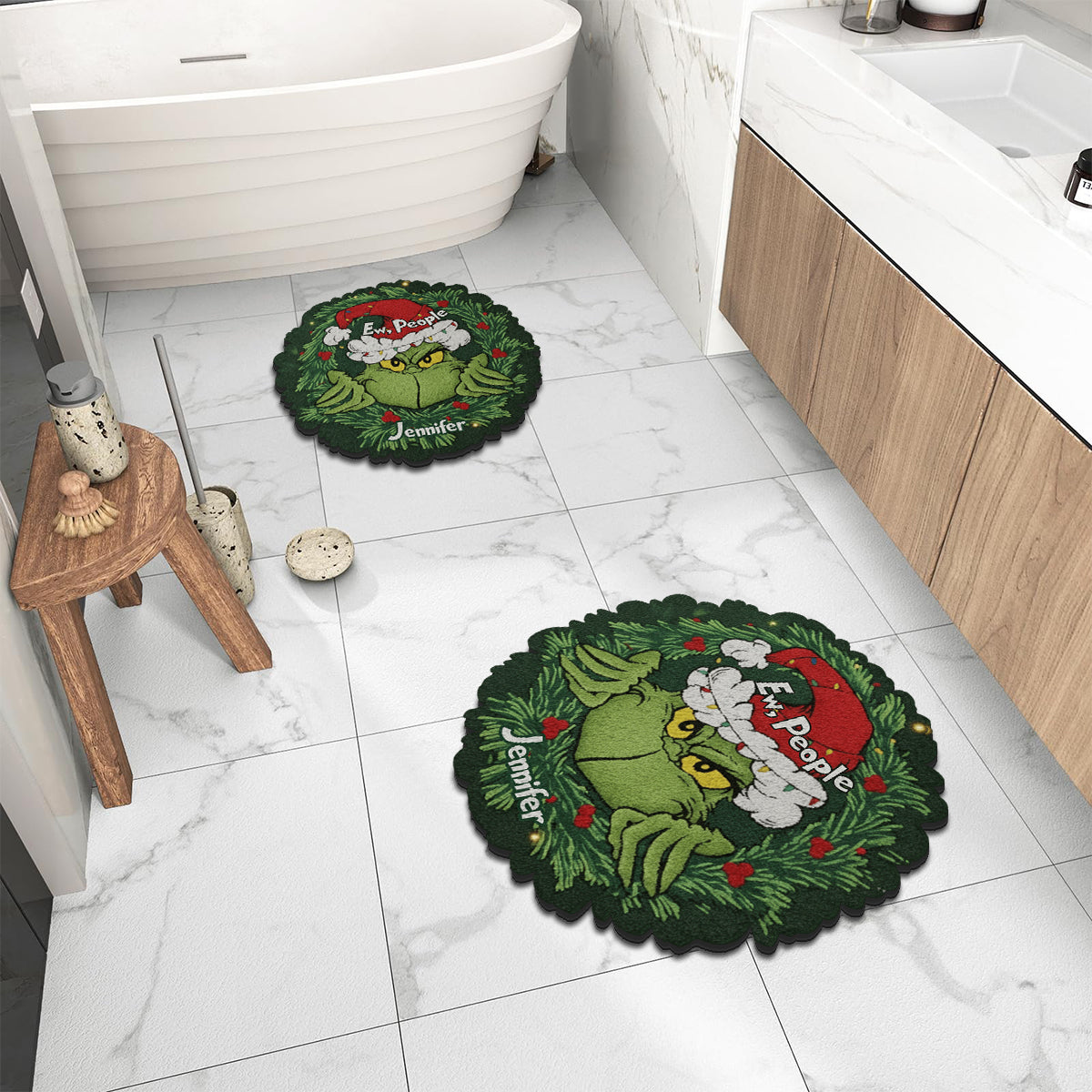 Ew, People - Personalized Stole Christmas Non-Slip Tufted Rug