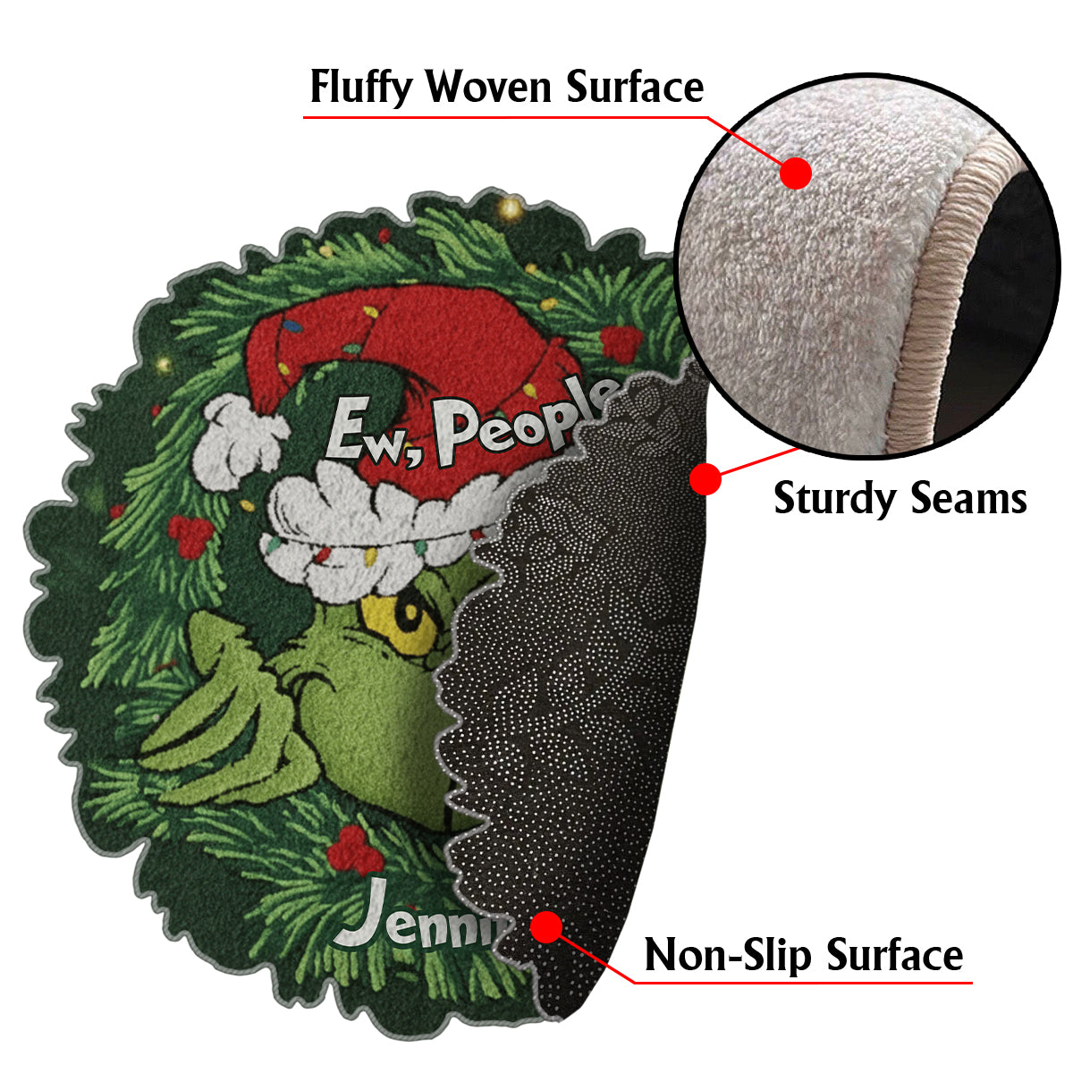 Ew, People - Personalized Stole Christmas Non-Slip Tufted Rug