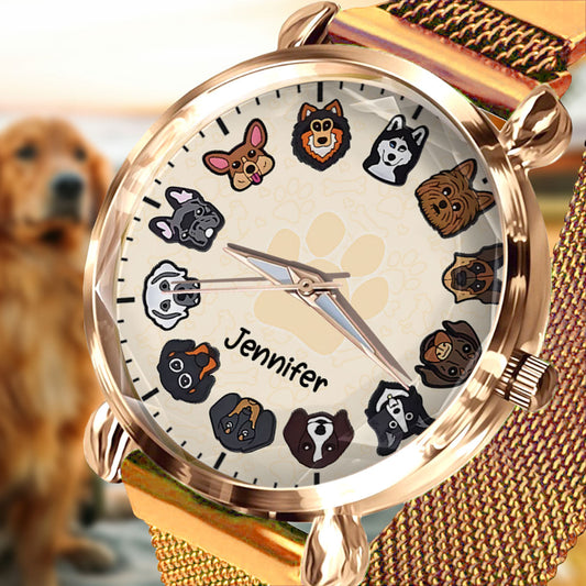 Montre-bracelet personnalisée pour femme « Juste une fille qui aime les chiens » 