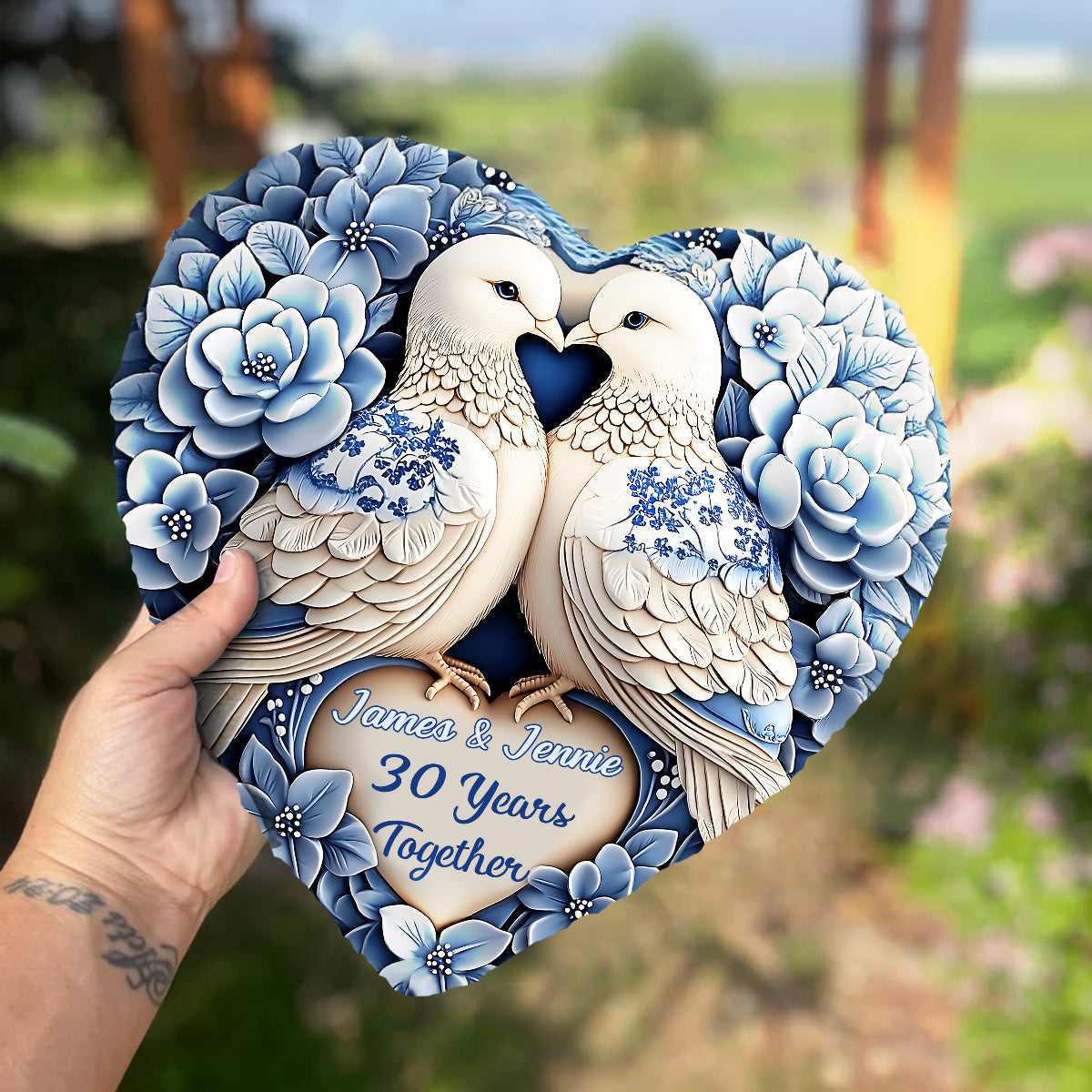 Je suis à toi - Pierre en forme de cœur personnalisée pour couple