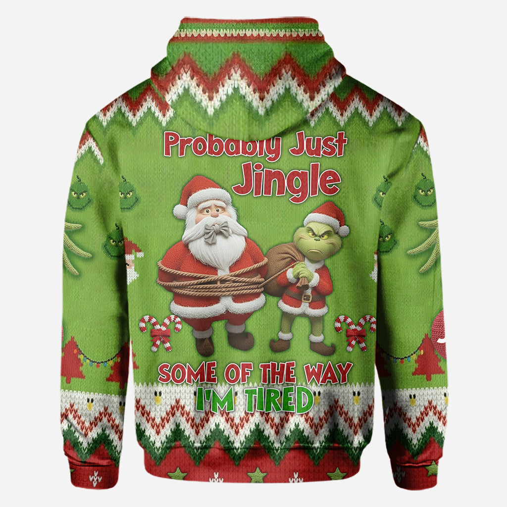 Ich werde wohl einfach ein bisschen klingeln, so müde bin ich – personalisiertes Stole Christmas All Over Shirt