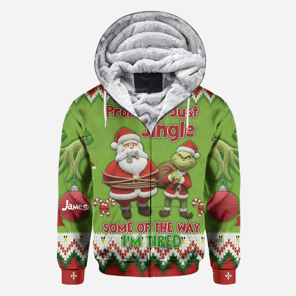 Ich werde wohl einfach ein bisschen klingeln, so müde bin ich – personalisiertes Stole Christmas All Over Shirt
