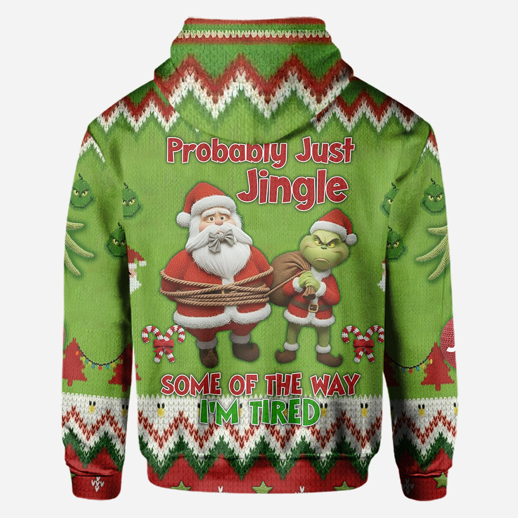 Ich werde wohl einfach ein bisschen klingeln, so müde bin ich – personalisiertes Stole Christmas All Over Shirt