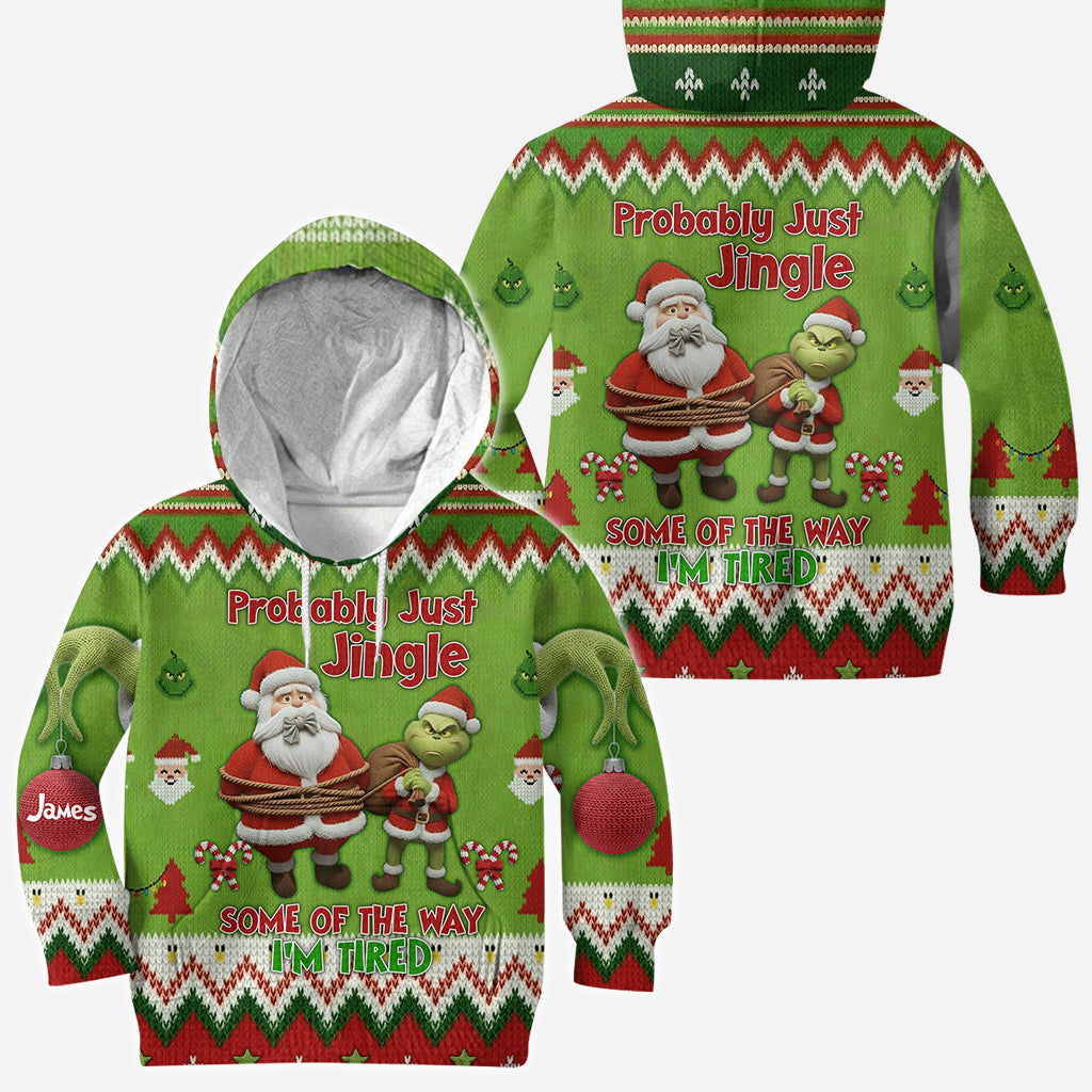 Ich werde wohl einfach ein bisschen klingeln, so müde bin ich – personalisiertes Stole Christmas All Over Shirt