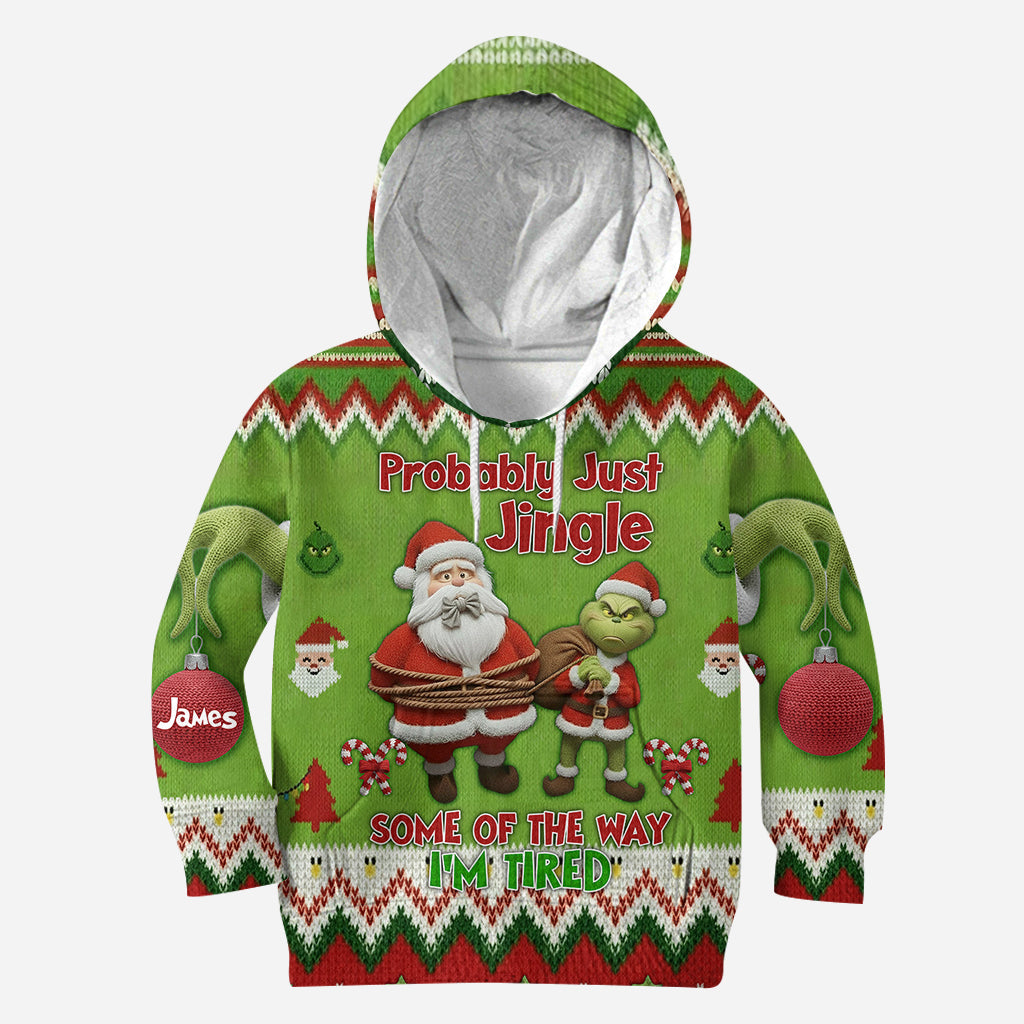 Ich werde wohl einfach ein bisschen klingeln, so müde bin ich – personalisiertes Stole Christmas All Over Shirt