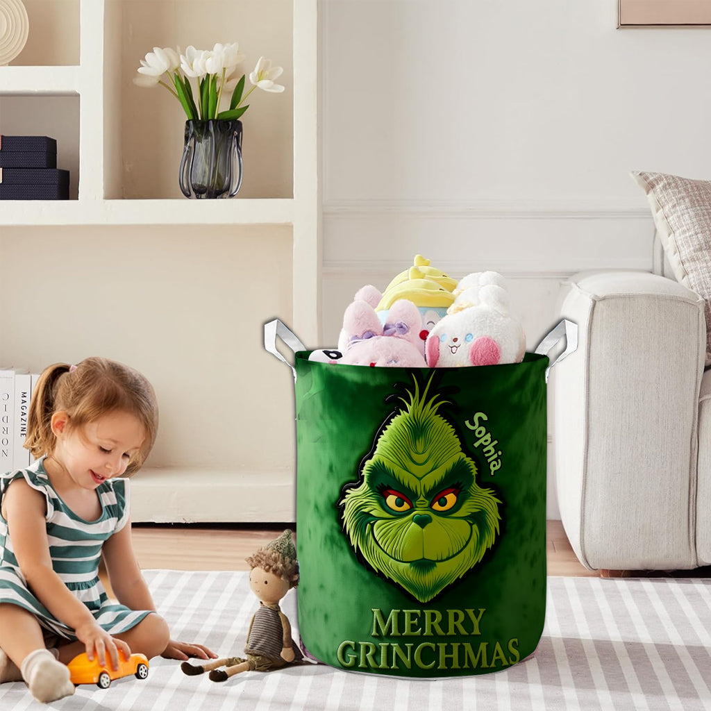Merry Grinchmas - Personalized Stole Christmas Storage Basket