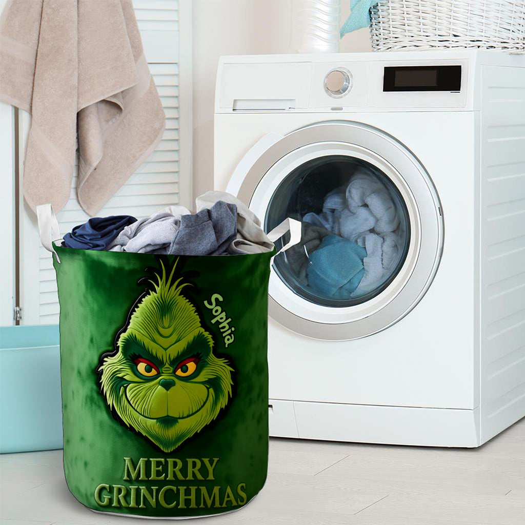 Merry Grinchmas - Personalized Stole Christmas Storage Basket