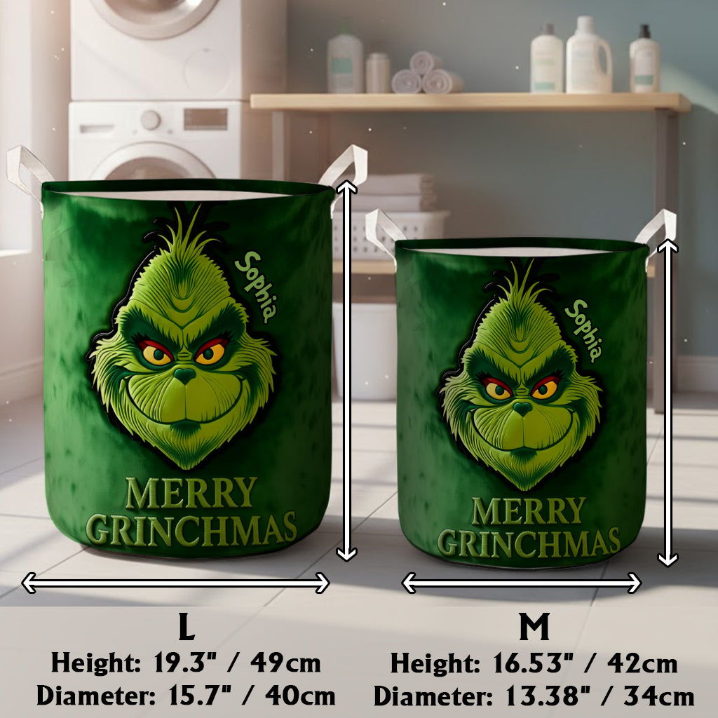 Merry Grinchmas - Personalized Stole Christmas Storage Basket
