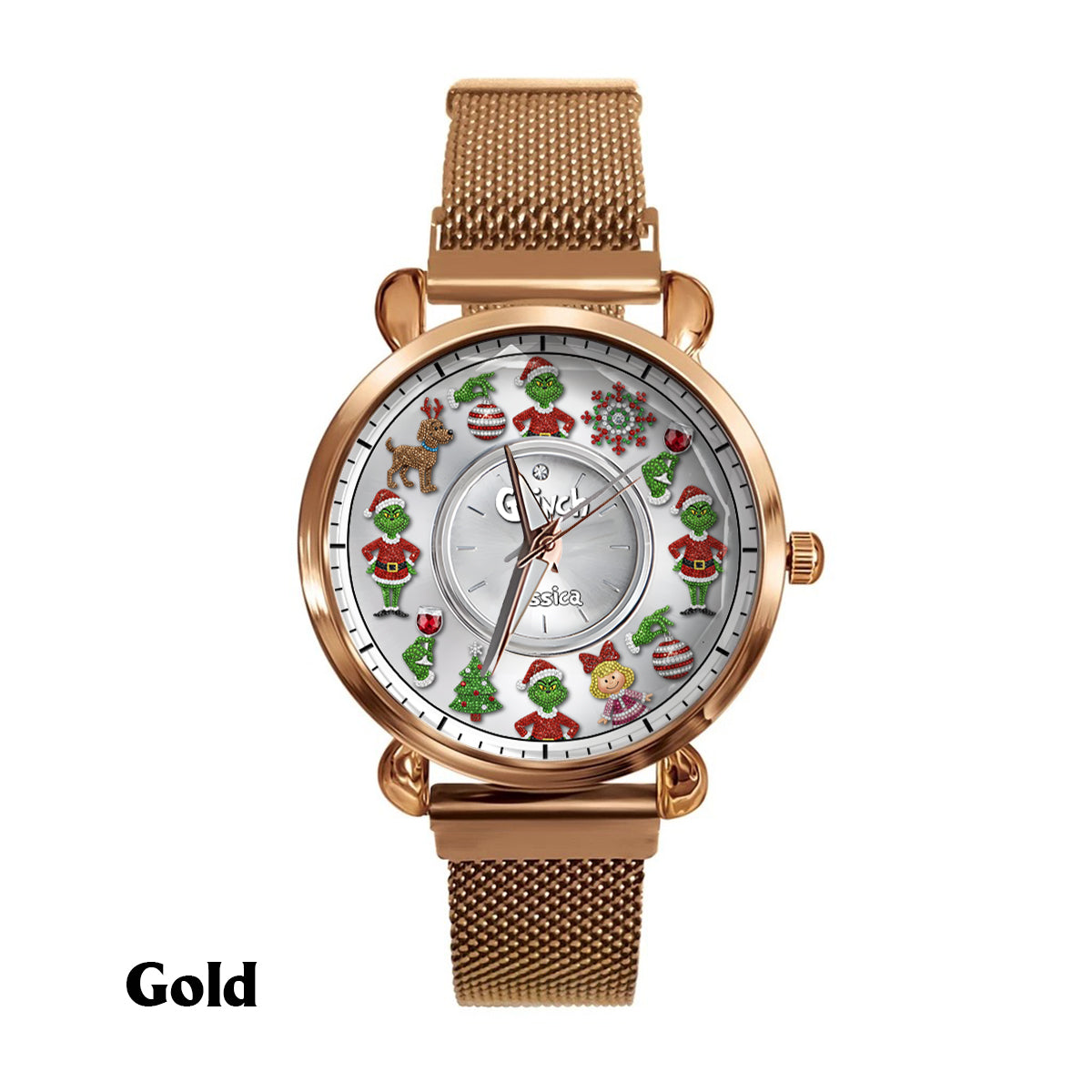 Joyeux Noël - Étole de Noël personnalisée pour femme - Montre-bracelet 