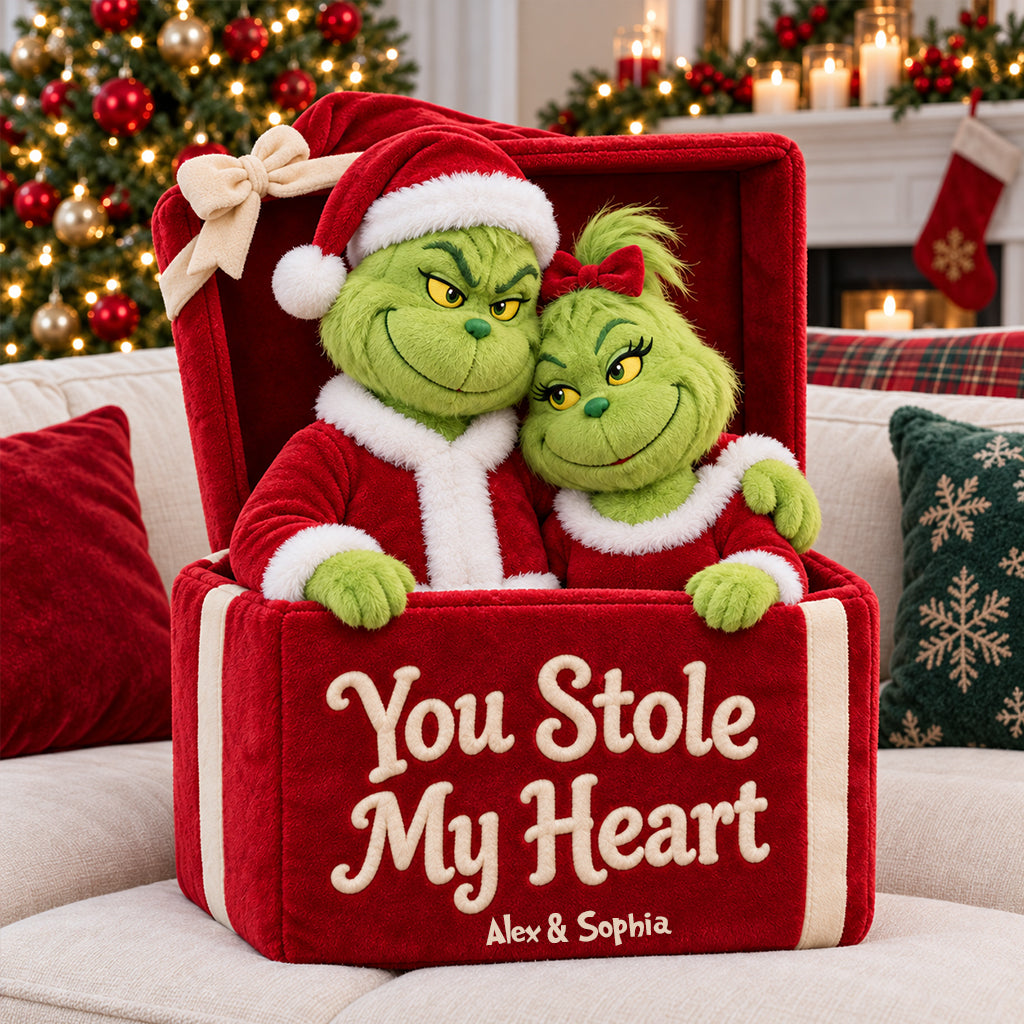 Couple Gift - Personalized Stole Christmas Premium Faux Fur Pillow