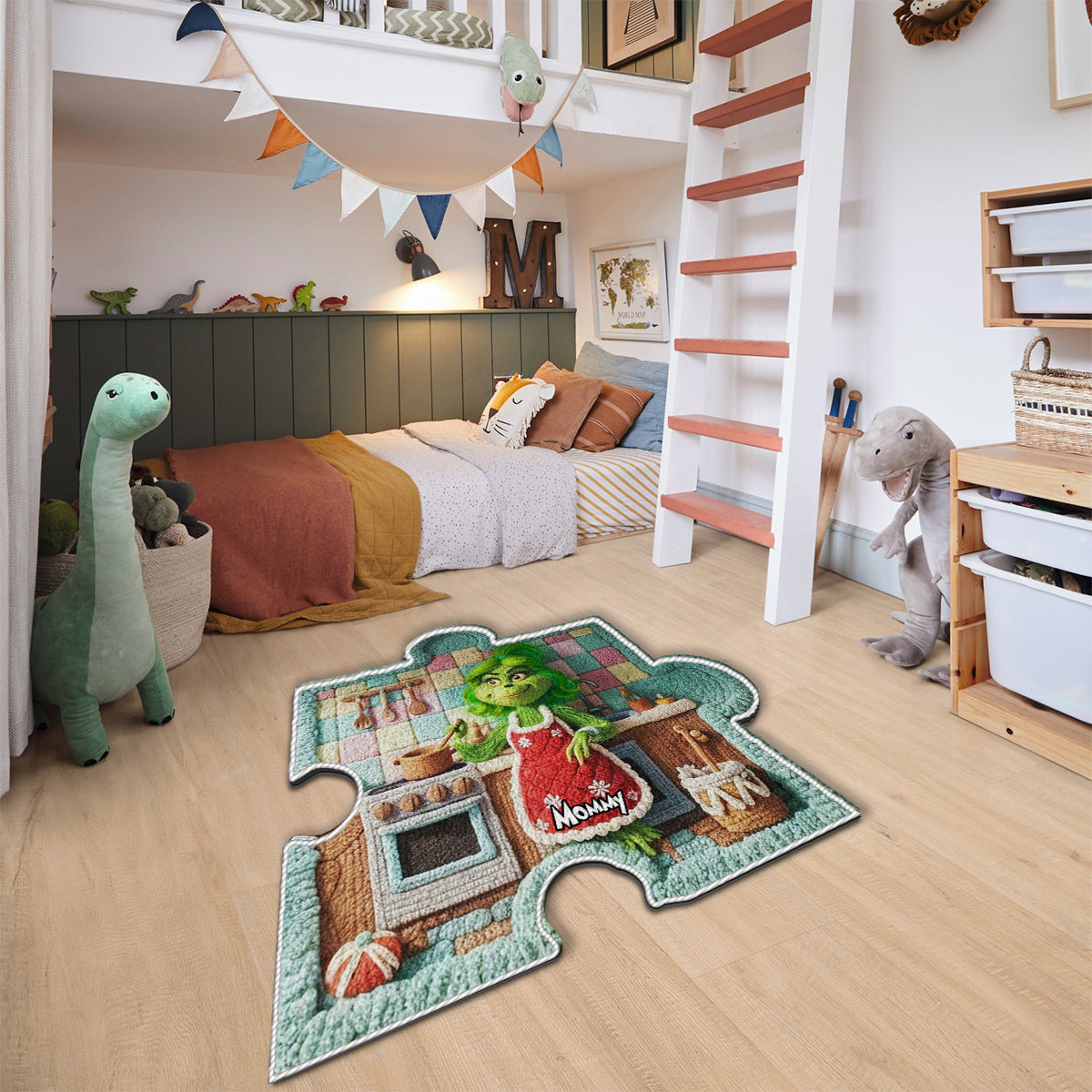 Grumpy Family Life Puzzle - Personalized Stole Christmas Non-Slip Tufted Rug