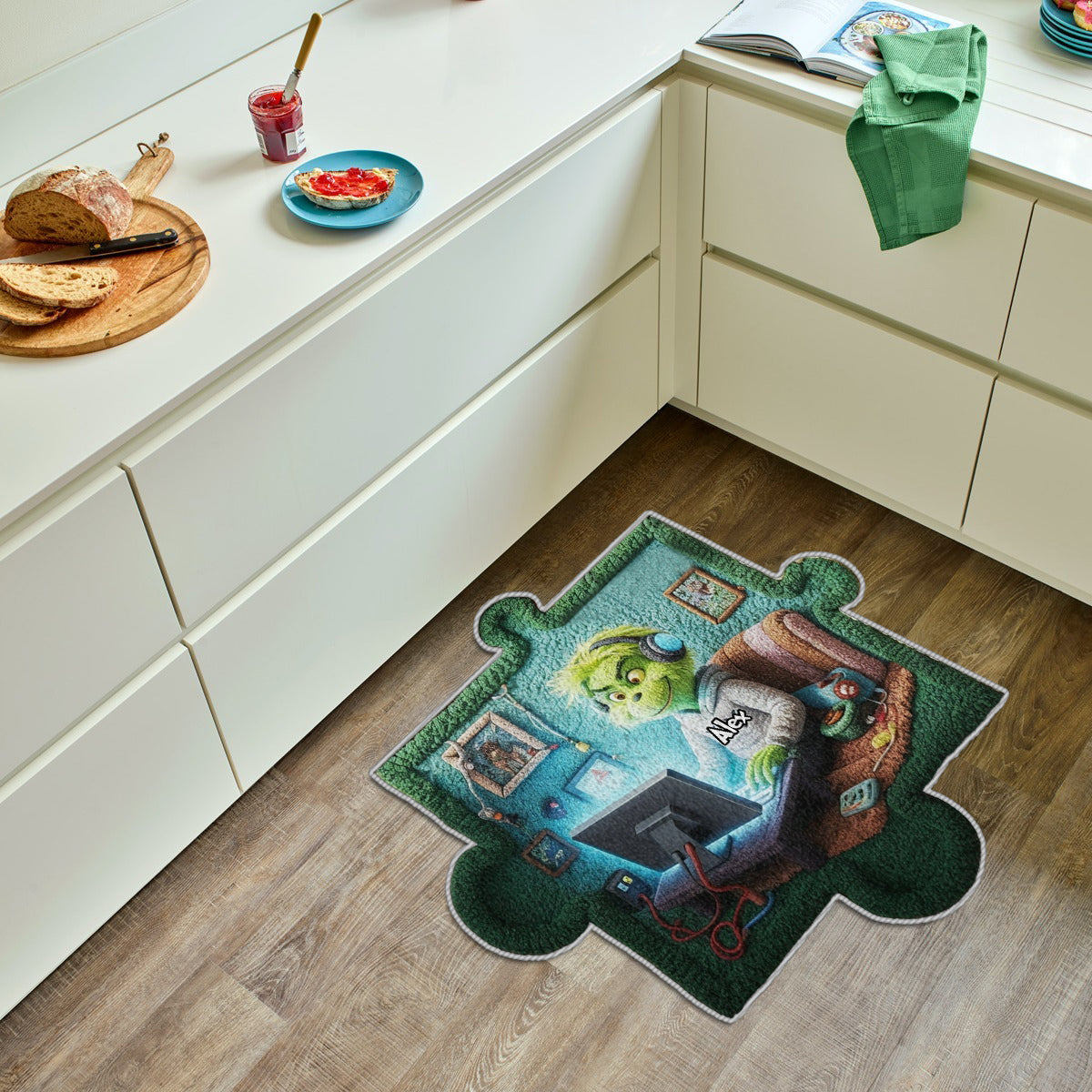 Grumpy Family Life Puzzle - Personalized Stole Christmas Non-Slip Tufted Rug