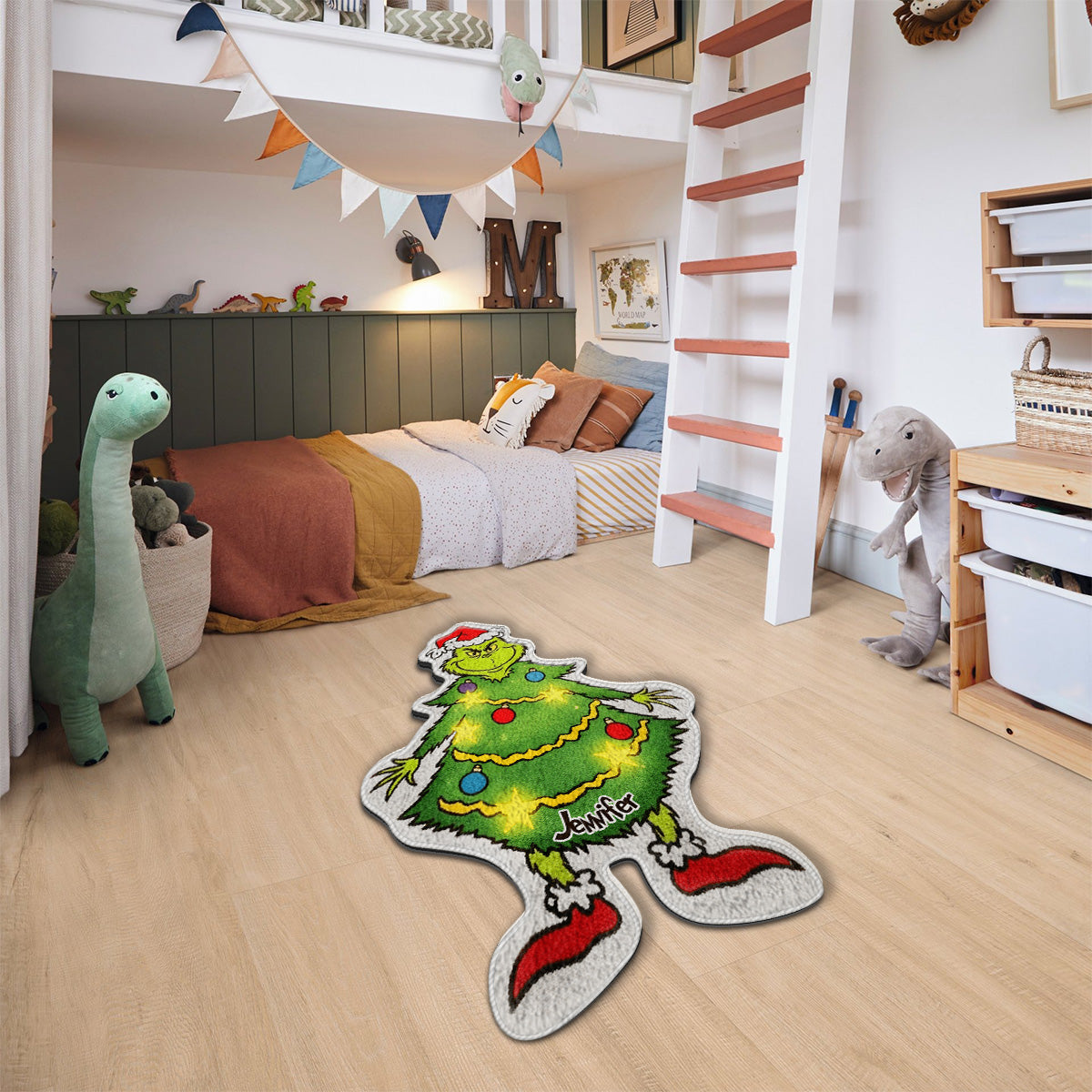 Joyeux Noël - Étole de Noël personnalisée Tapis touffeté antidérapant