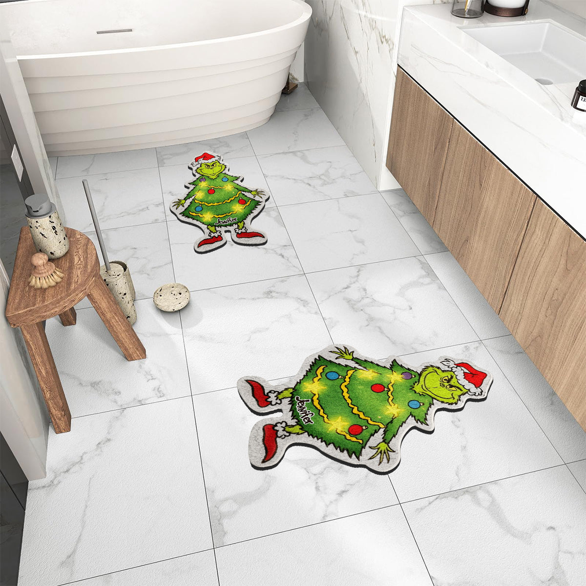 Joyeux Noël - Étole de Noël personnalisée Tapis touffeté antidérapant