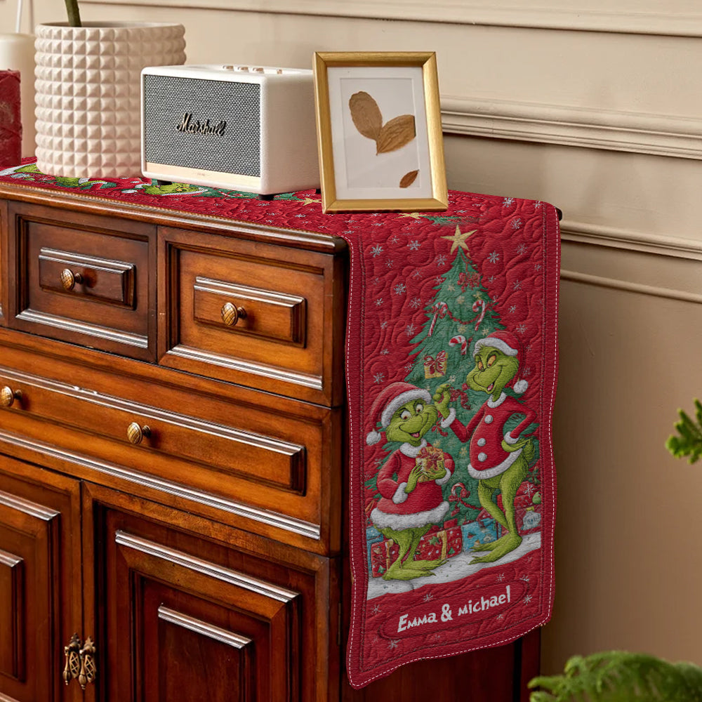Couple Grinchmas - Personalized Stole Christmas Table Runner