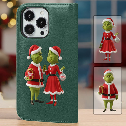 Weihnachtsgeschenk: Fröhliche Grinchmas – Personalisierte Stola-Handyhülle mit Tragegurt
