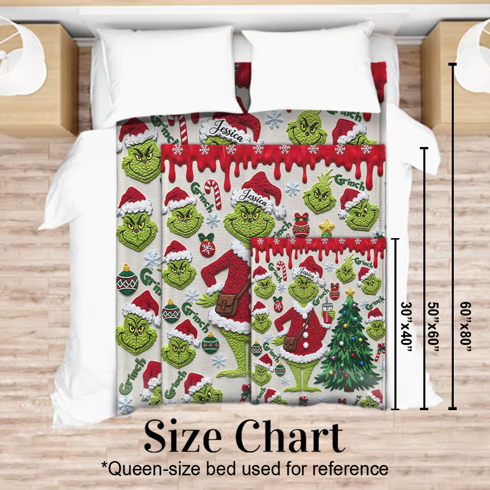 Merry Grinchmas - Personalized Stole Christmas Blanket