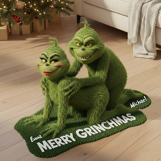 Green Mischief Holiday - Personalized Stole Christmas Non-Slip Tufted Rug