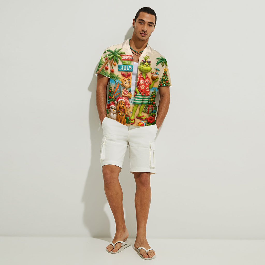 Christmas In July - Personalized Stole Christmas Hawaiian Shirt