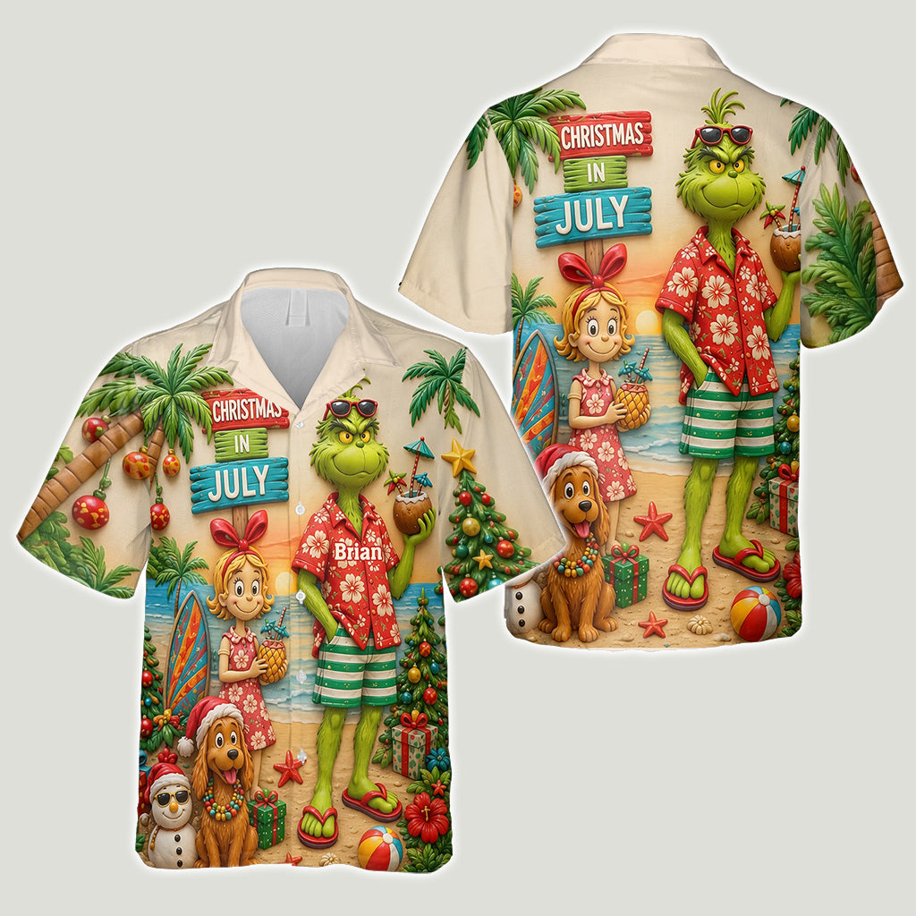 Christmas In July - Personalized Stole Christmas Hawaiian Shirt