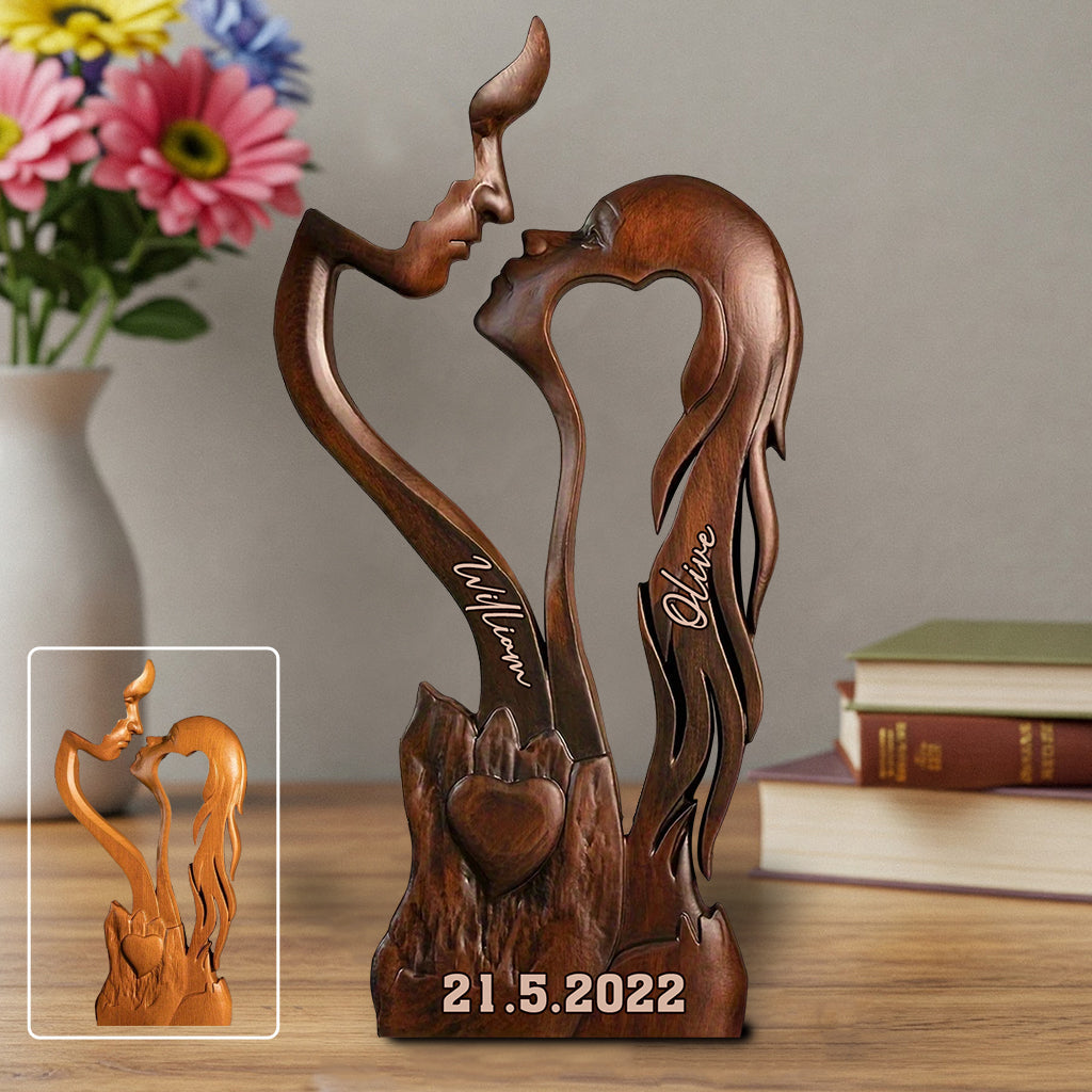 „Du und ich, wir schaffen das“ – personalisierte Acrylplakette in individueller Form für Paare