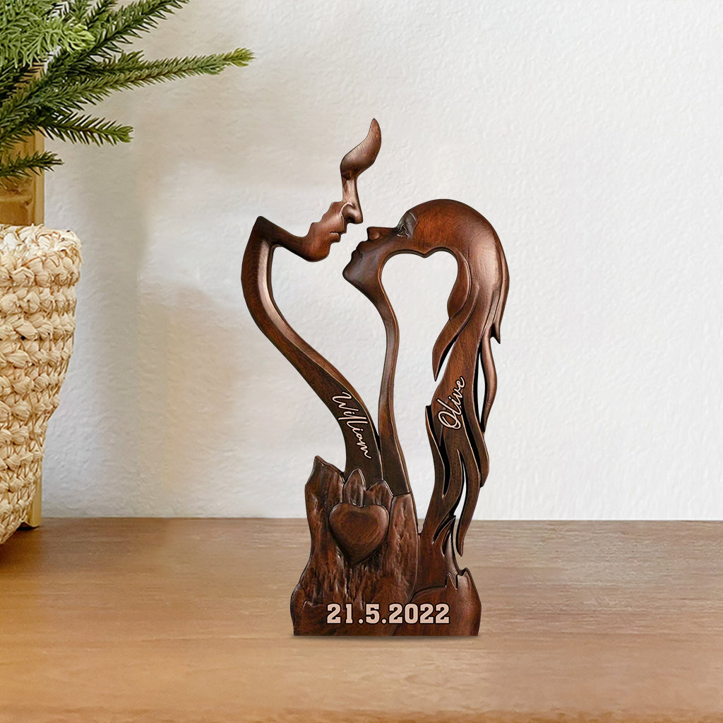 „Du und ich, wir schaffen das“ – personalisierte Acrylplakette in individueller Form für Paare