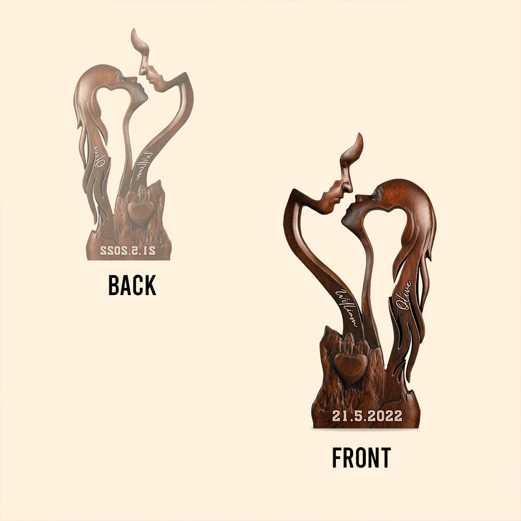 „Du und ich, wir schaffen das“ – personalisierte Acrylplakette in individueller Form für Paare