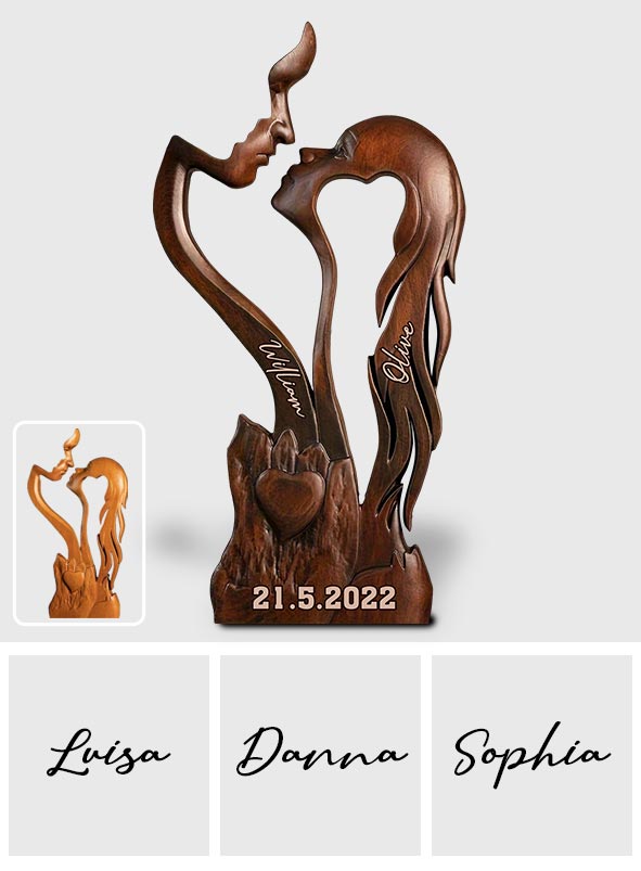 „Du und ich, wir schaffen das“ – personalisierte Acrylplakette in individueller Form für Paare