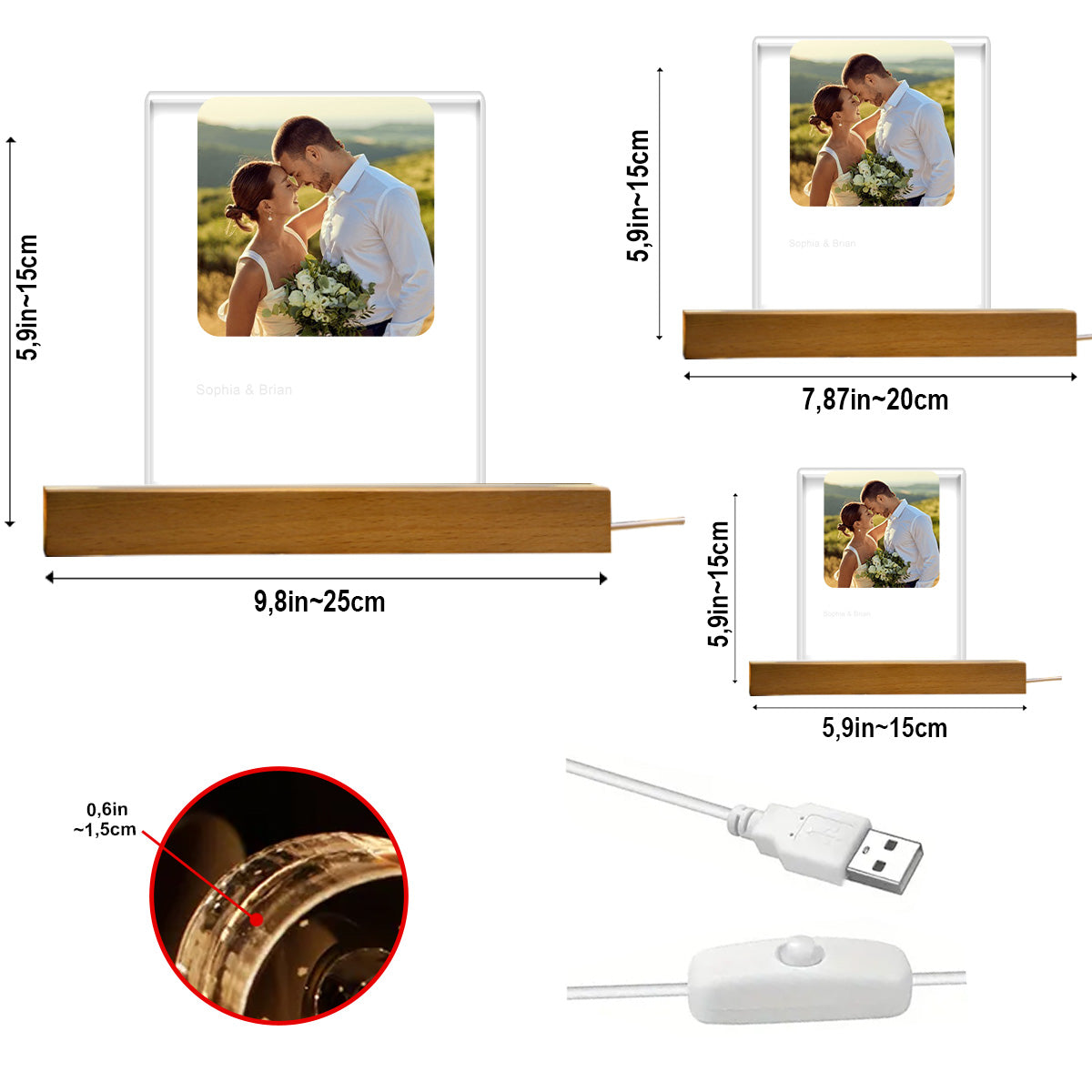 Créez votre propre chanson de couple - Veilleuse LED personnalisée pour couple