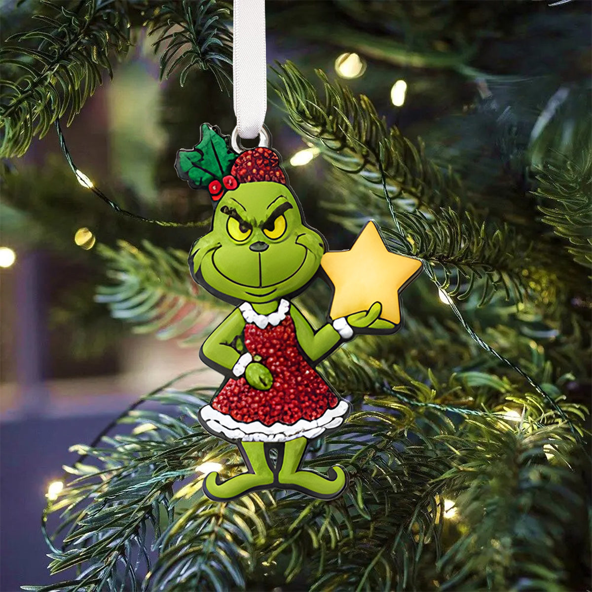 Calendrier de l'Avent vert - Calendrier de l'Avent pliable personnalisé avec étole et décorations