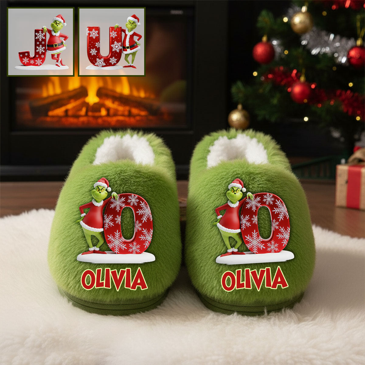 Frohe Weihnachten – Personalisierte Weihnachtsstola-Hausschuhe