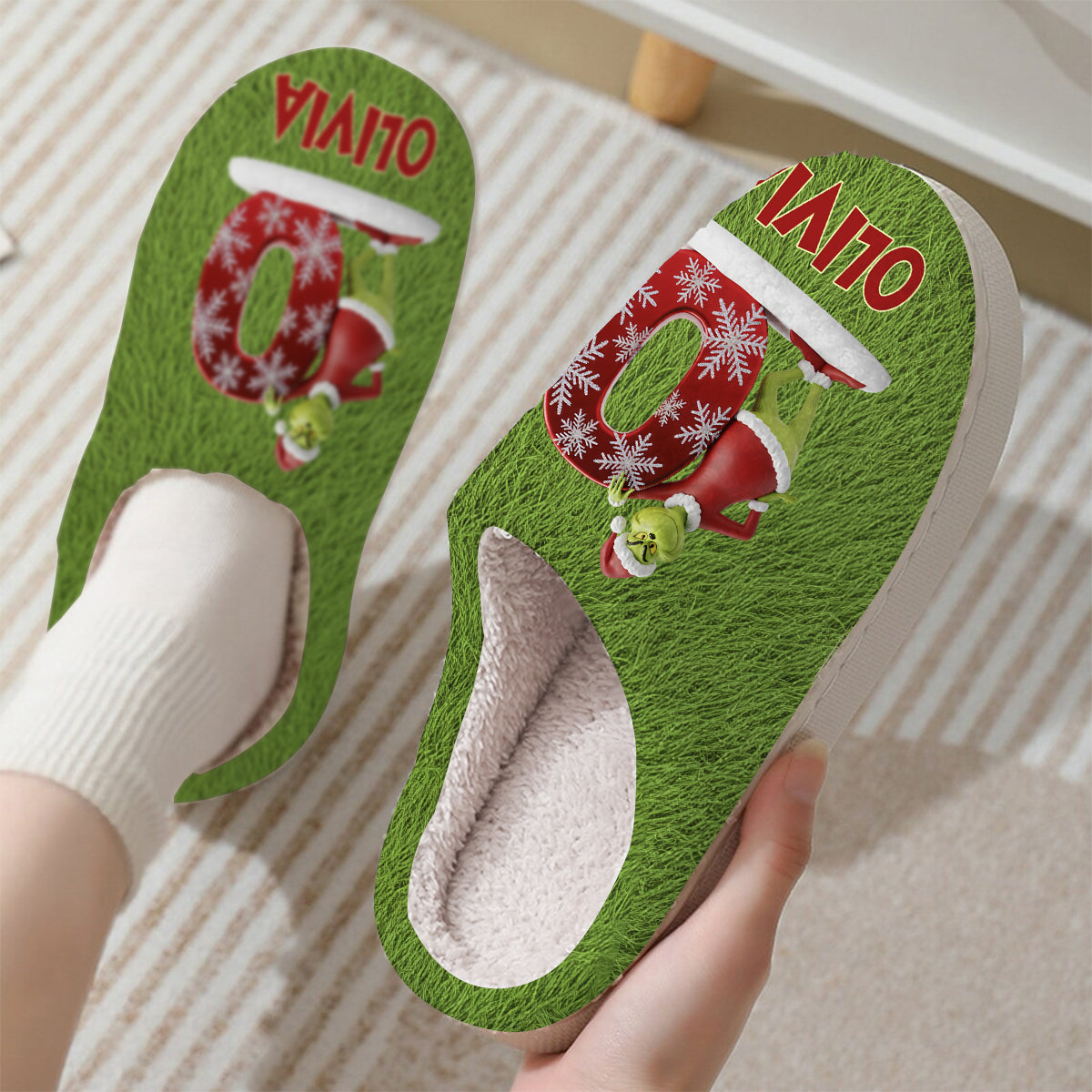 Frohe Weihnachten – Personalisierte Weihnachtsstola-Hausschuhe