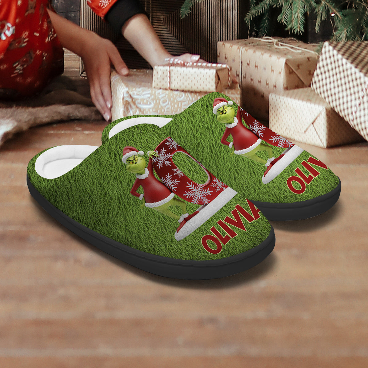 Frohe Weihnachten – Personalisierte Weihnachtsstola-Hausschuhe