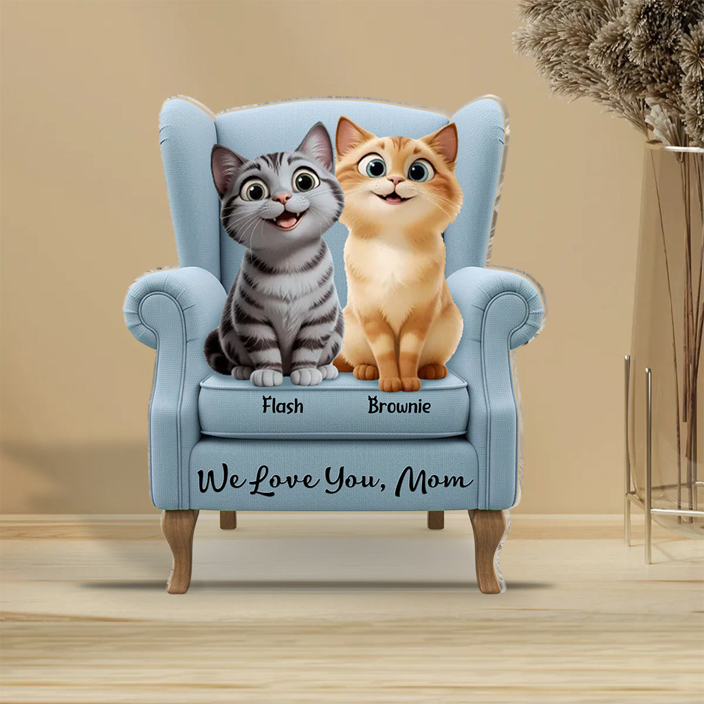 Beste Katzenmama aller Zeiten – Personalisierte Acrylplakette in Katzenform