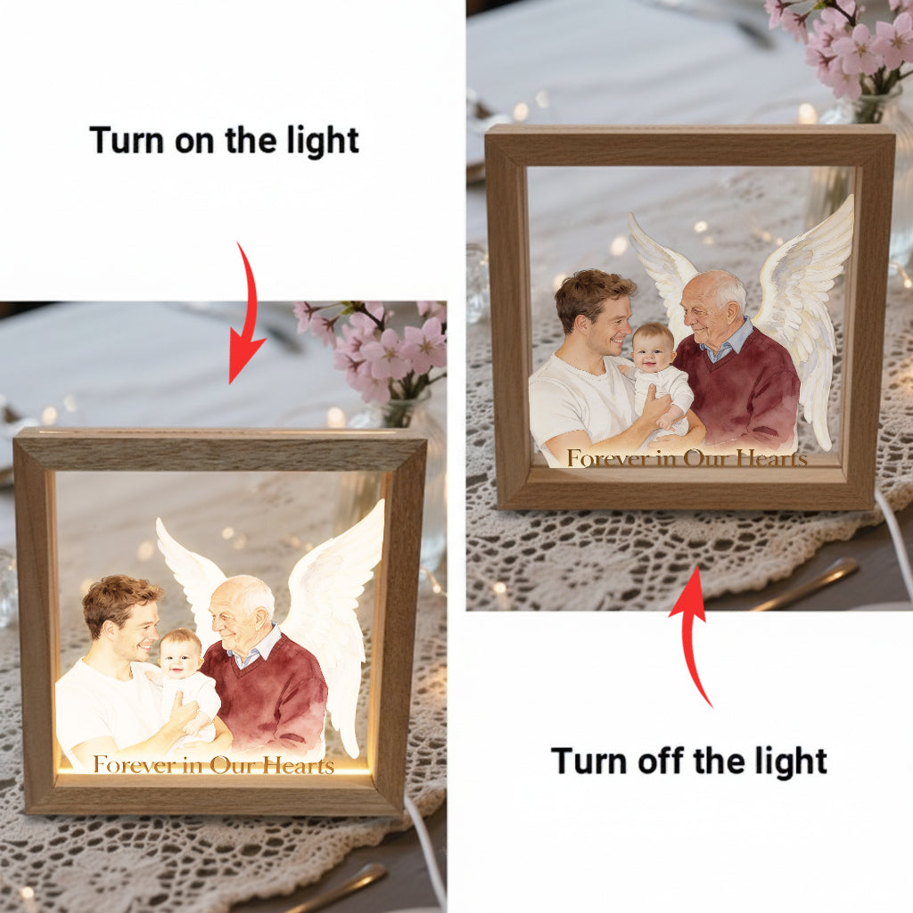 Gedenkstätte aus Holz mit LED-Beleuchtung