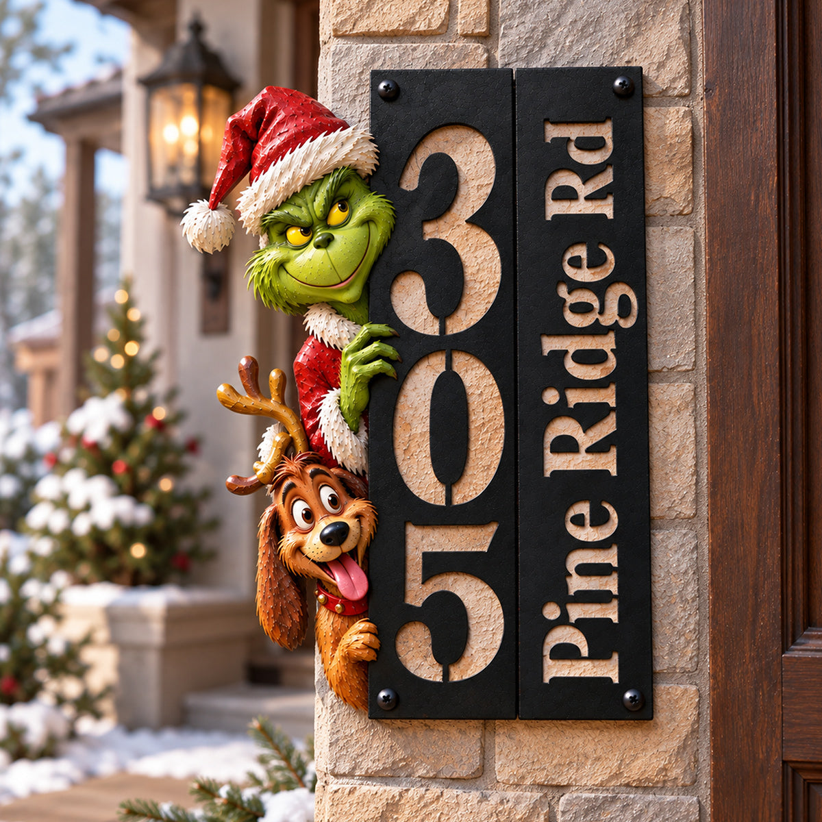 Merry Grinchmas - Personalized Stole Christmas 3D Printed Cut Metal Sign