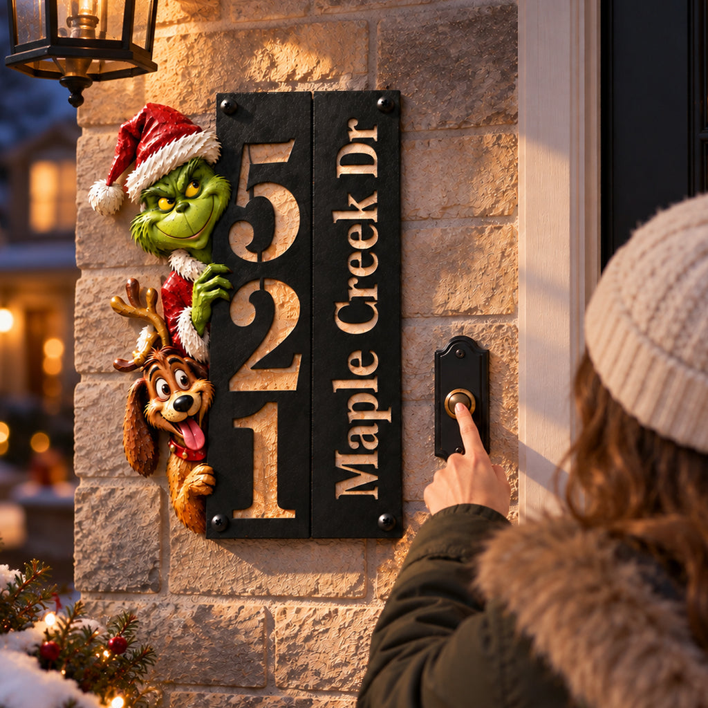 Merry Grinchmas - Personalized Stole Christmas 3D Printed Cut Metal Sign