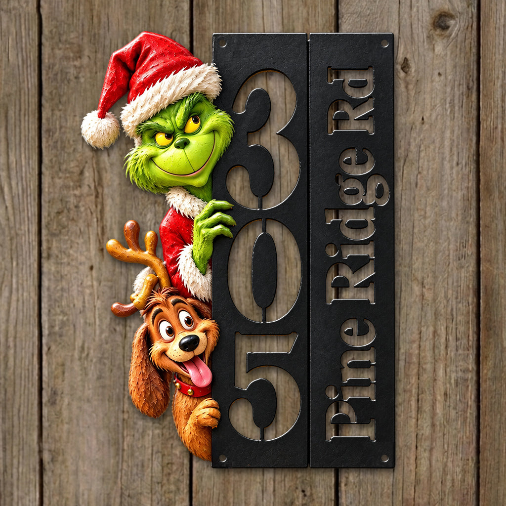 Merry Grinchmas - Personalized Stole Christmas 3D Printed Cut Metal Sign