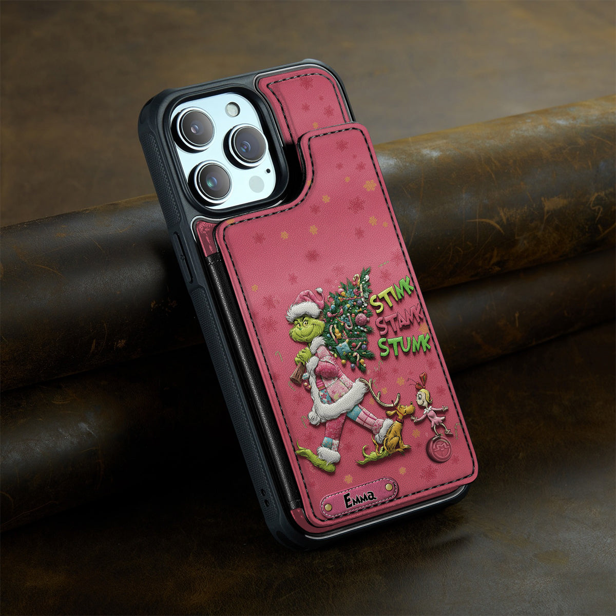 Merry Grinchmas - Personalized Stole Christmas Fully Printed Wallet Phone Case