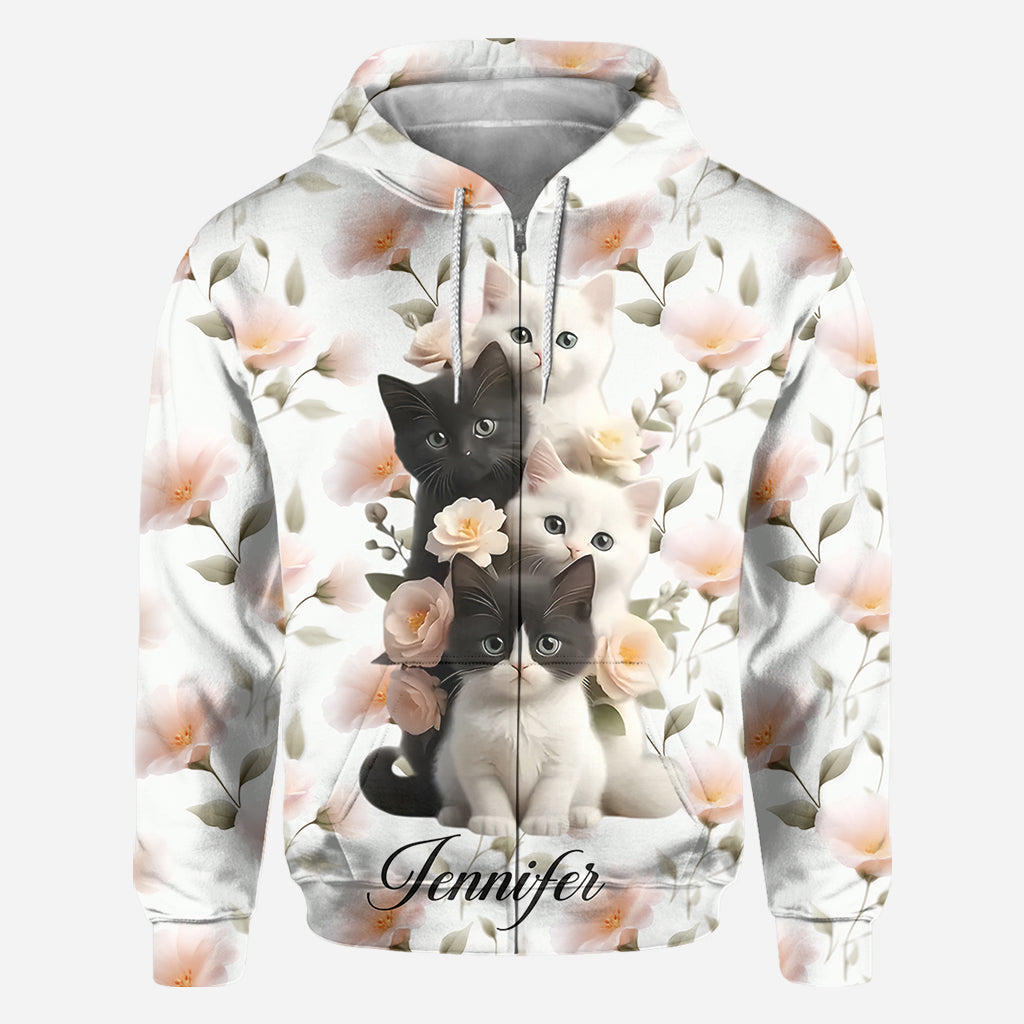 Adorables chatons - T-shirt personnalisé avec motif chat - Motif intégral
